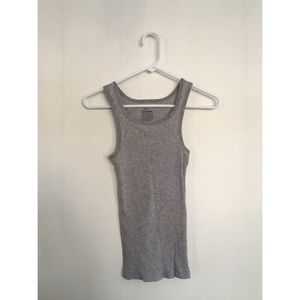 Grey Ribbed Racerback Tank